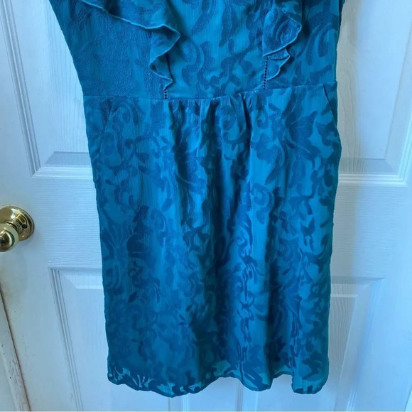 ANTHROPOLOGIE Moulinette Soeurs Ruffle Knit Mini Dress Size 6 - Picture 5 of 7